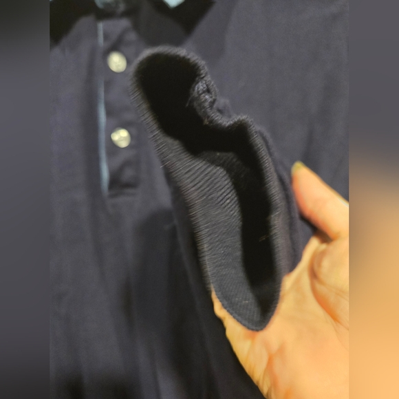 NWOT Men's Ghyugr Two Tone Blue Long Sleeve Polo With Pocket Size Large - Picture 4 of 8